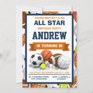 Invitation Sports personnels Anniversaire pour enfant Invitat