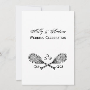 Invitation Sports Vintage Raquettes de Tennis Croisées Balles