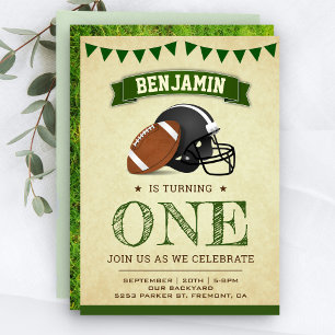 Invitation Sports vintages Football 1er anniversaire