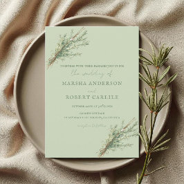 Invitation Sprigs de romarin avec Mariage Twine