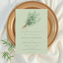Invitation Sprigs de romarin avec Mariage Twine