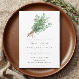 Invitation Sprigs de romarin avec Mariage Twine