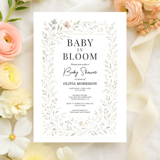 Invitation Spring Baby in Bloom Wildflower Baby Shower (Créateur téléchargé)