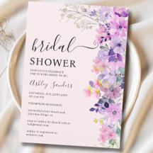 Spring Bridal shower with wildflowers Purple Color