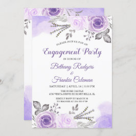 Invitation Spring Chic Pastel Fleurs violettes Partie d'engag