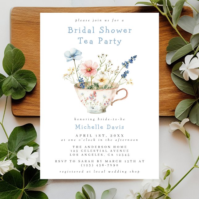 Invitation Spring Floral Fête des mariées Tea Party (Créateur téléchargé)