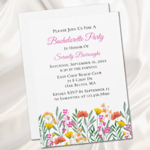 Invitation Spring Floral Fleur sauvage Bachelorette Party