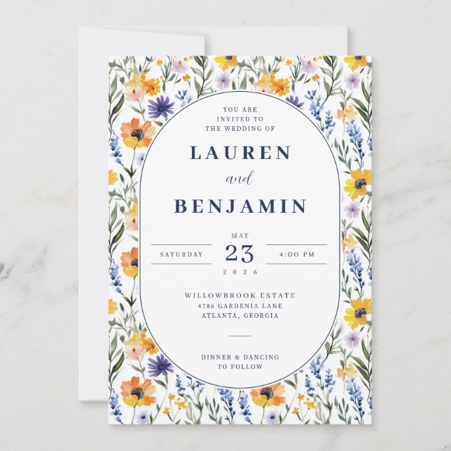 Invitation Spring Floral Wedding (Devant)