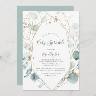 Invitation Sprinkle de verdure et de feuille d'or