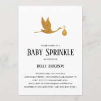 Sprinkle simple bébé Faux Gold Foil Stork w Bundle