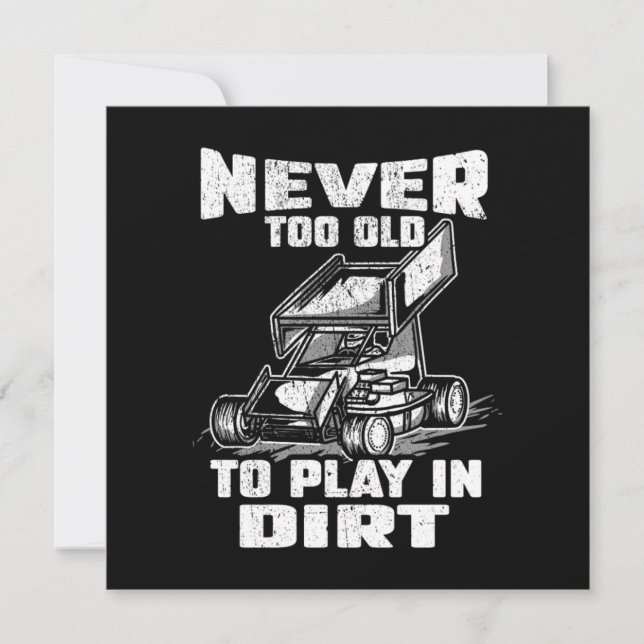Invitation Sprint Car Racing Lover Jamais Trop Ancien Pour Jo (Devant)