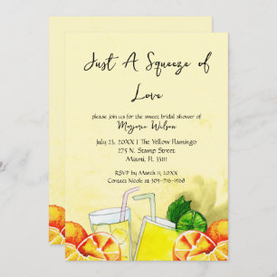 Invitation Squeeze of Love Lemonade Citron Citrus Bride Party