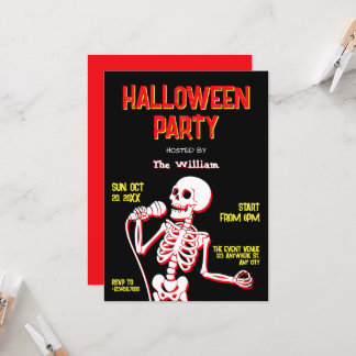 Invitation Squelette crâne fête d'Halloween