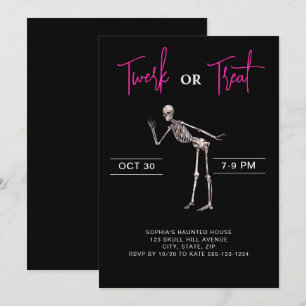 Invitation Squelette dansant Filles adultes Soirée d'Hallowee