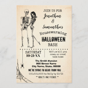 Invitation Squelette de basketche du parti Halloween
