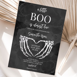 Invitation Squelette de cœur Main Little Boo Halloween Douche
