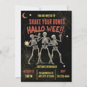 Invitation Squelette de danse vintage Halloween