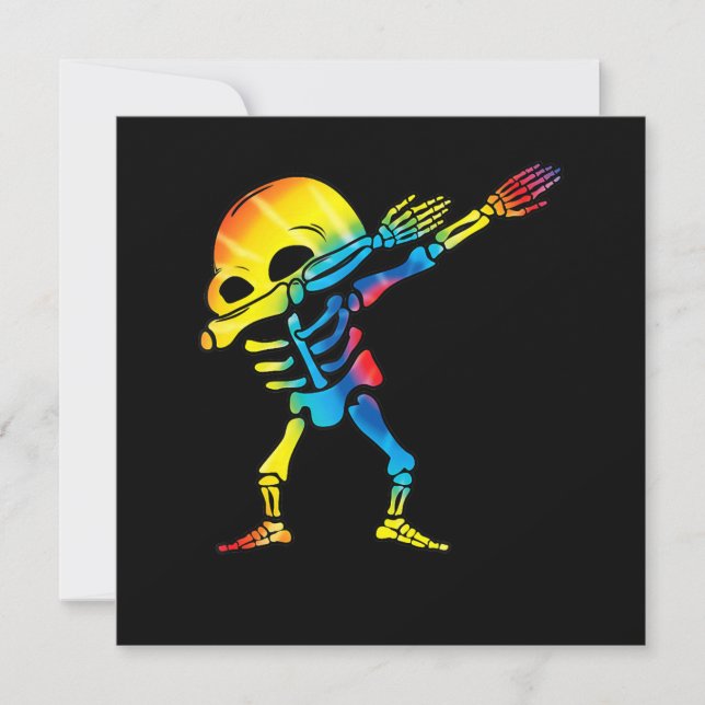 Invitation Squelette de Halloween Dabbing  Dab Hip Hop Skulla (Devant)
