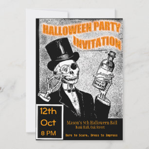 Invitation Squelette d'Halloween