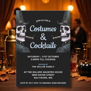 Invitation squelette duo pour adultes pour la fête