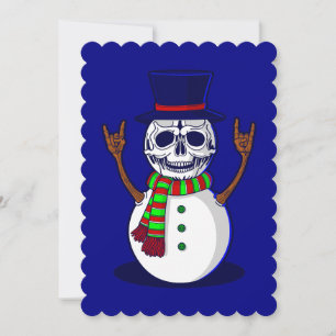 Invitation squelette gothique de noël bonhomme de neige gothm