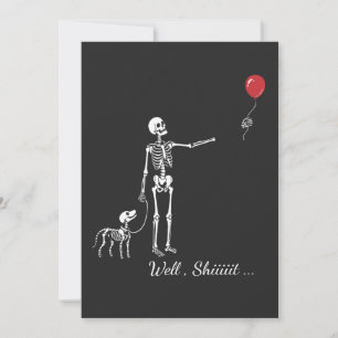 Invitation Squelette personnalisé et chien a perdu un ballon 