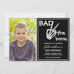Invitation Squelette Rock Main Enfants Anniversaire Halloween