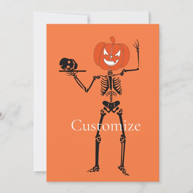 Invitation Squelette tenant le crâne Thunder_Cove (Devant)