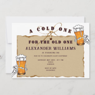 Invitation Squelette Une Bière Froid Pour L'anniversaire De L