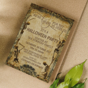 Invitation Squelette vintage Mourir Pour Vous La Fête D'Hallo