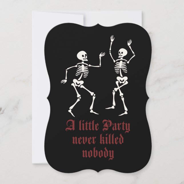 Invitation Squelettes contemporains d'Halloween (Devant)
