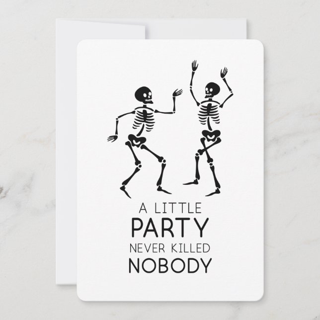 Invitation Squelettes dansants d'Halloween contemporains (Devant)