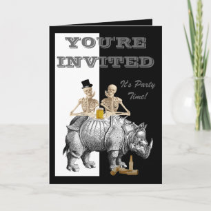 Invitation Squelettes Steampunk gothiques amusants
