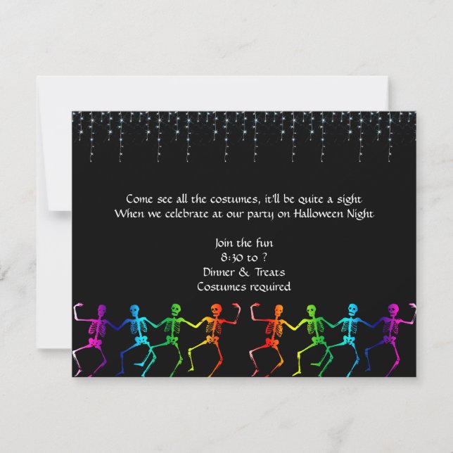 Invitation squelettique au néon de partie de (Devant)