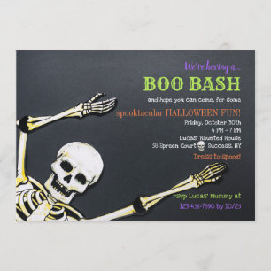 Invitation squelettique de partie de Halloween