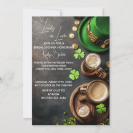 Invitation St Patrick marron et vert leprechaun et or