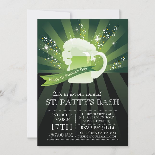 Invitation St. Patrick's Day Annual Bash Party (Devant)