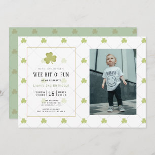 Invitation St. Patrick's Day Clean Green Photo Anniversaire