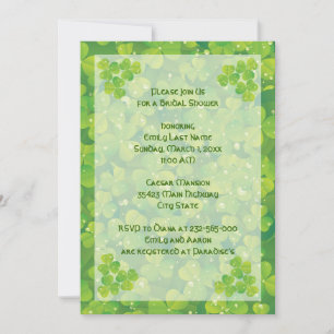 Invitation St. Patrick's Day Irlandais mariage nuptiale douch