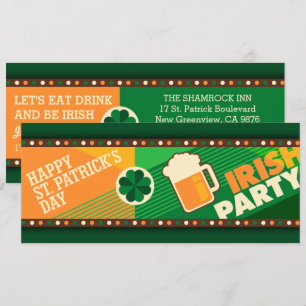 Invitation St Patrick's Day Irlandais Shamrock Party Invitati