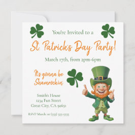 Invitation St Patrick's Day Party-Leprechaun