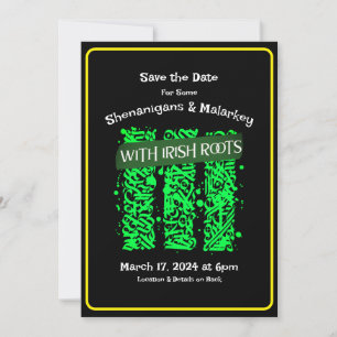 Invitation St. Patrick's Day Party Save the Date Irish Roots