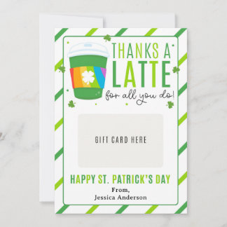 Invitation St. Patrick's Day Teacher Coffee Gift Card Holder