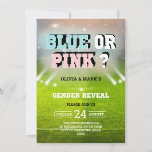 Invitation Stade Sport bleu ou rose Révélation de genre