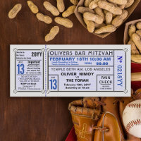 Stade vintage Ticket Baseball Bar Mitzvah Blue