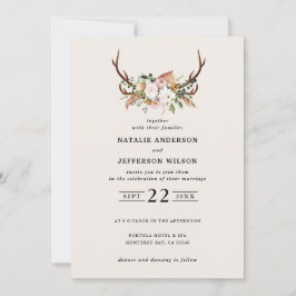 Invitation Stag rouille terre cuite florale rustique élégant