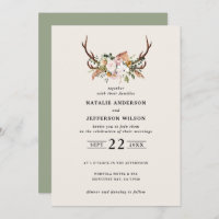 Stag sauge vert floral rustique élégant moderne