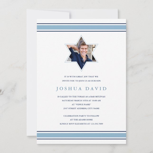 Invitation Star Bar Mitzvah (Devant)