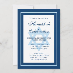 Invitation Star Bleue De La Fête De David Hanoukka