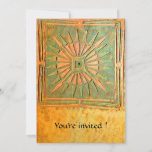 Invitation STAR DU MATIN, jaune antique, vert, blanc